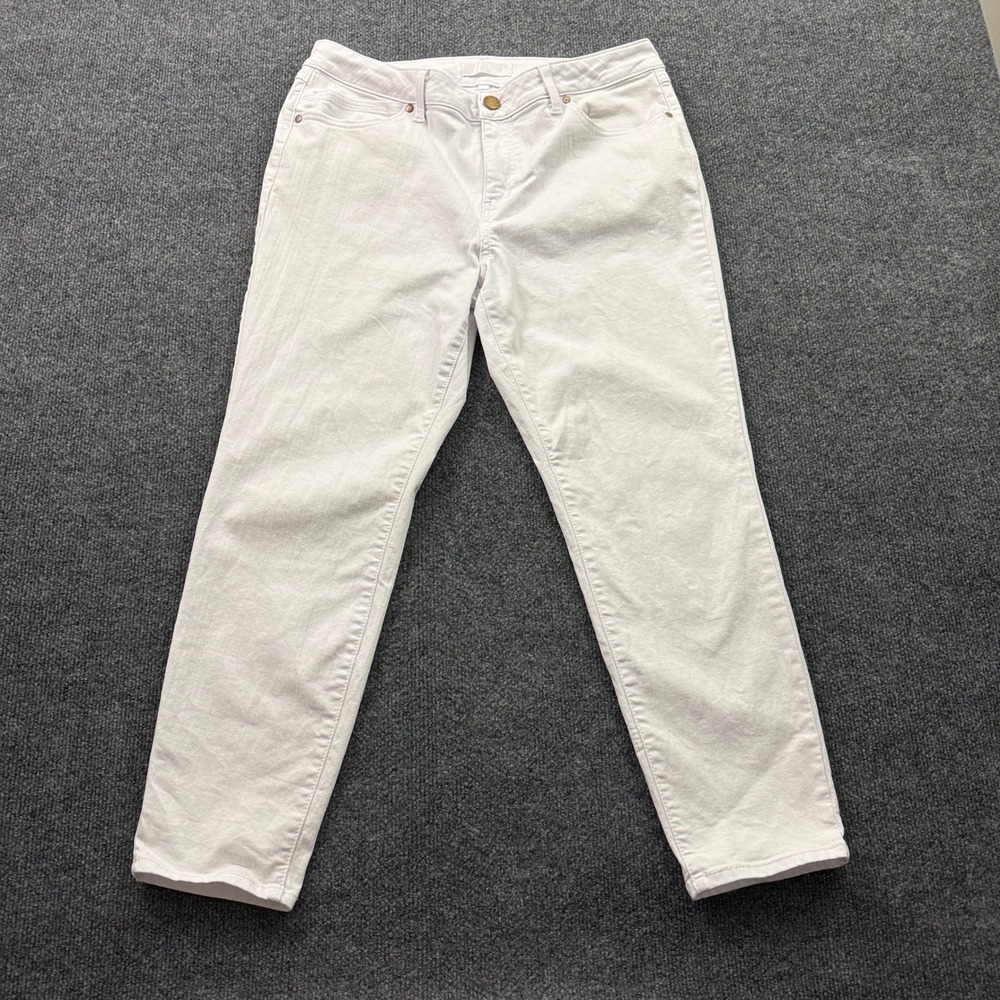1822 Denim Ankle Pants Womens 16 White Straight Stretch Coastal Summer Preppy